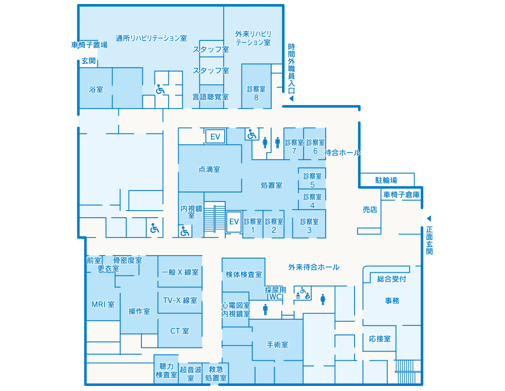 寺尾病院1F見取り図