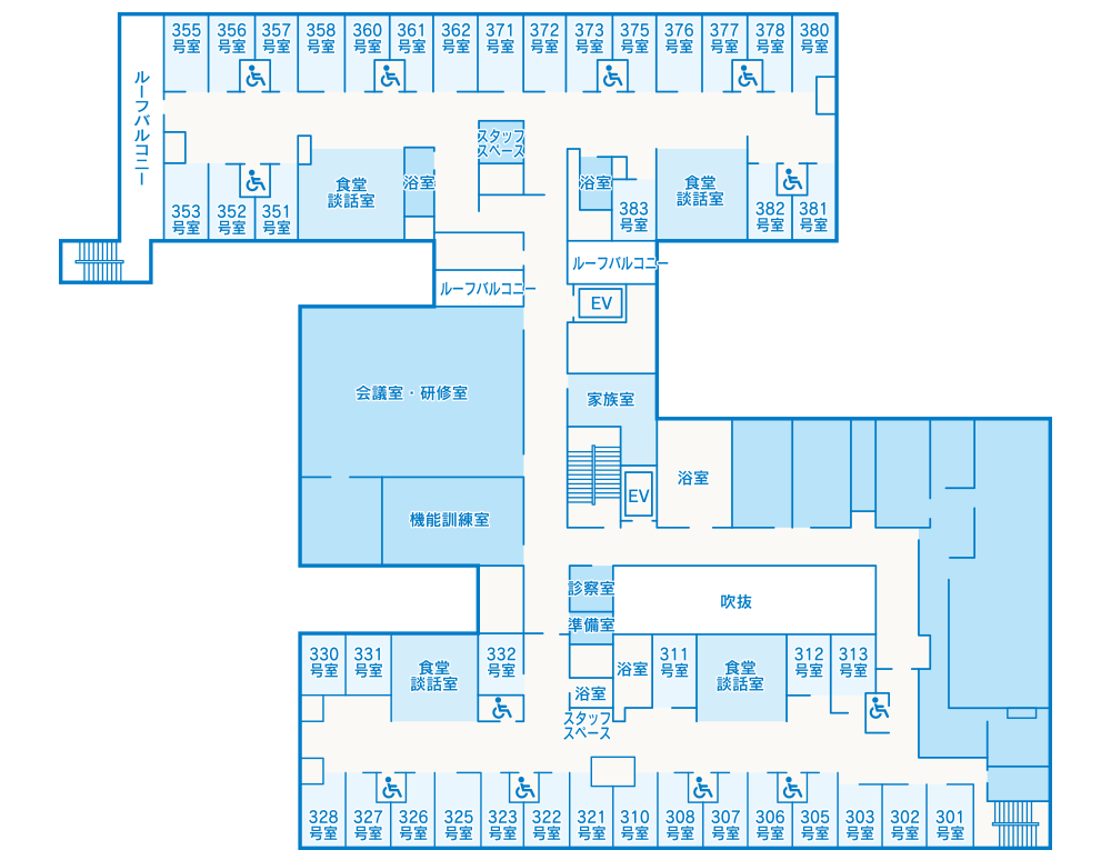 寺尾病院3F見取り図